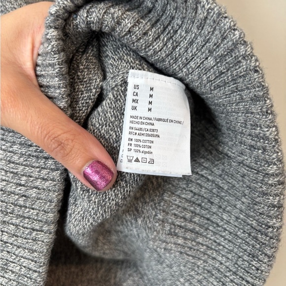 American Eagle Cotton Stripe Gray & Blue Crew Neck Sweater - Woman's Medium - Picture 10 of 10